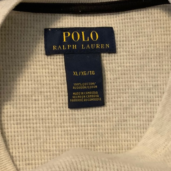 Polo Ralph Lauren LS Thermal Shirt, Mens XL, Dune/Beige - Picture 4 of 5